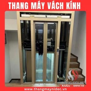Thang Máy Kính Gia Đình Cửa Mở Tay
