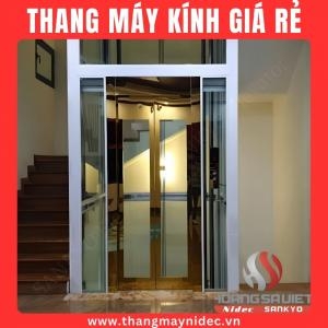 Thang Máy Kính Gia Đình Cửa Mở Tay