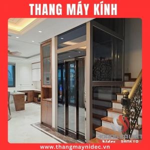 Thang Máy Kính Gia Đình Cửa Mở Tay