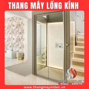Thang Máy Kính Gia Đình Cửa Mở Tay